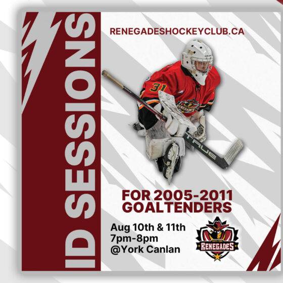 Renegades Summer Hockey ID/Tryout sessions for goalies
